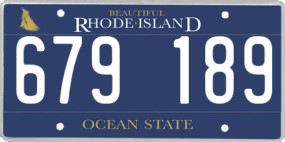 RI license plate 679189