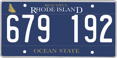 RI license plate 679192