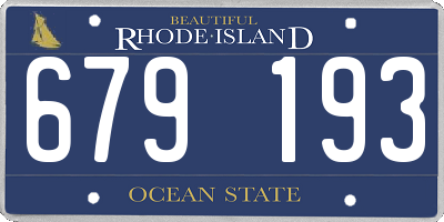RI license plate 679193