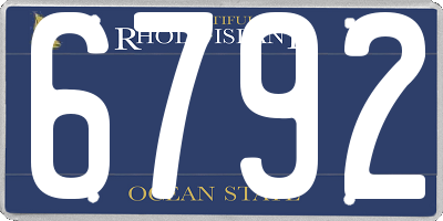 RI license plate 6792