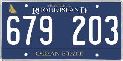 RI license plate 679203