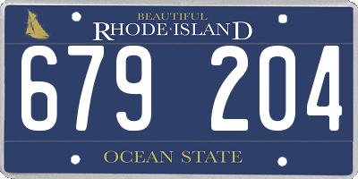 RI license plate 679204