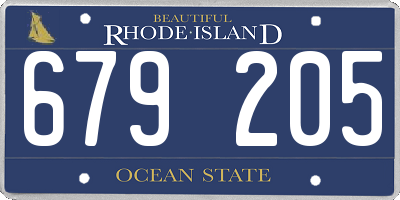 RI license plate 679205
