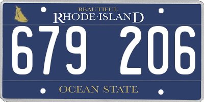 RI license plate 679206