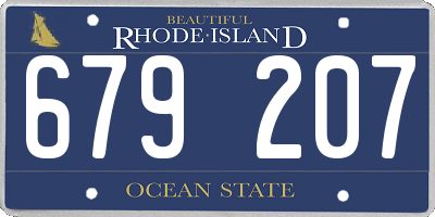 RI license plate 679207