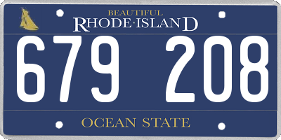 RI license plate 679208