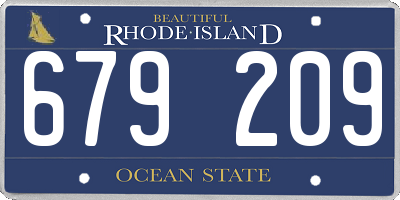 RI license plate 679209