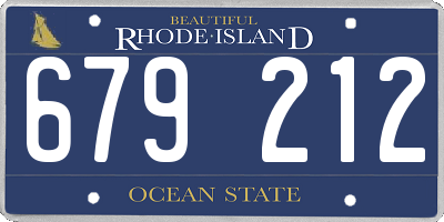 RI license plate 679212