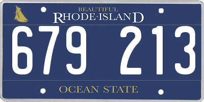 RI license plate 679213