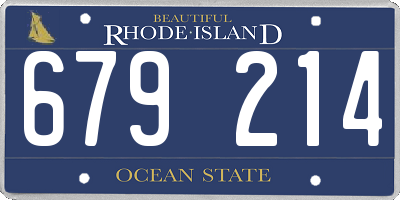 RI license plate 679214