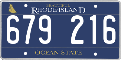RI license plate 679216
