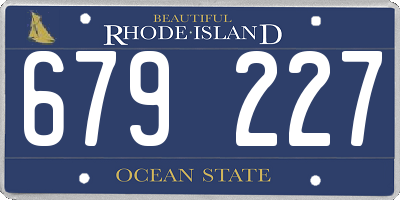 RI license plate 679227