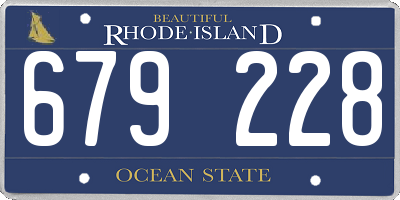 RI license plate 679228