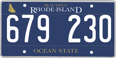 RI license plate 679230