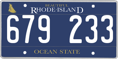 RI license plate 679233