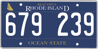 RI license plate 679239