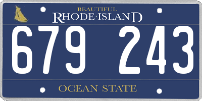 RI license plate 679243