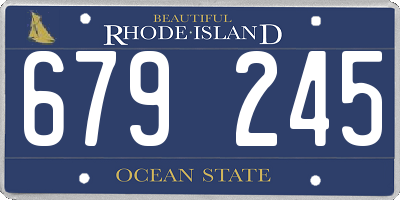 RI license plate 679245