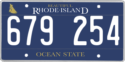 RI license plate 679254