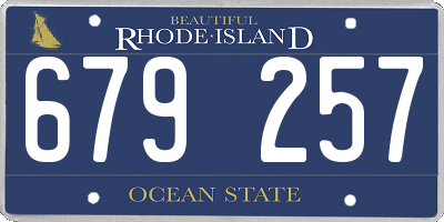 RI license plate 679257