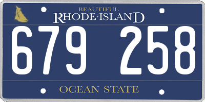RI license plate 679258