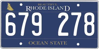 RI license plate 679278