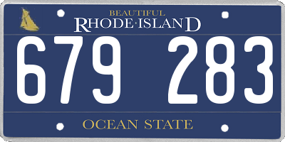 RI license plate 679283