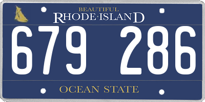 RI license plate 679286