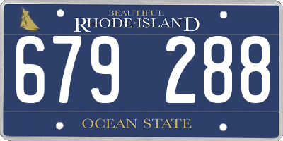 RI license plate 679288