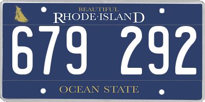 RI license plate 679292