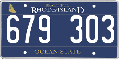 RI license plate 679303
