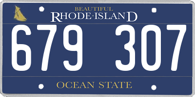 RI license plate 679307