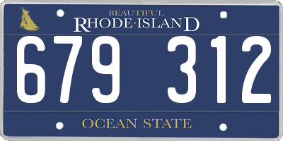 RI license plate 679312