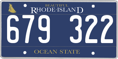 RI license plate 679322