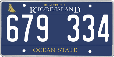 RI license plate 679334