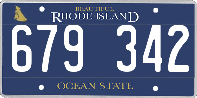 RI license plate 679342