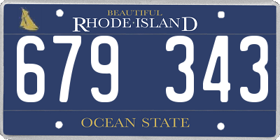 RI license plate 679343