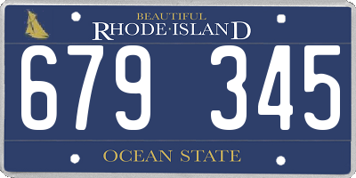 RI license plate 679345