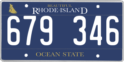 RI license plate 679346