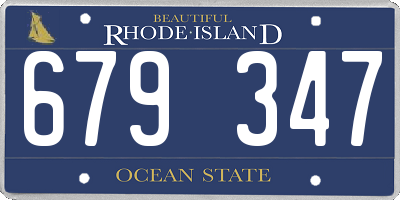 RI license plate 679347