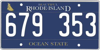 RI license plate 679353