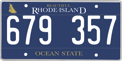 RI license plate 679357