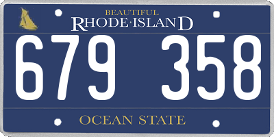 RI license plate 679358