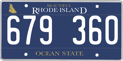 RI license plate 679360