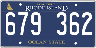 RI license plate 679362