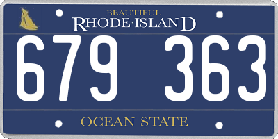 RI license plate 679363