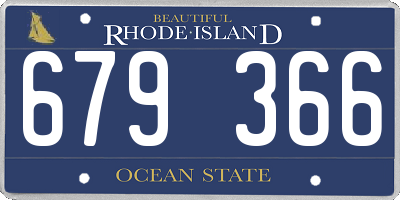 RI license plate 679366