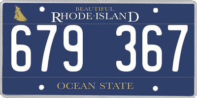 RI license plate 679367