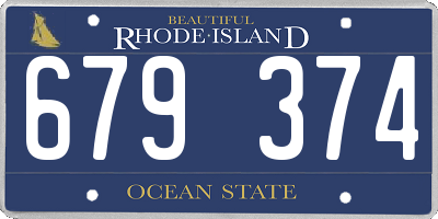 RI license plate 679374