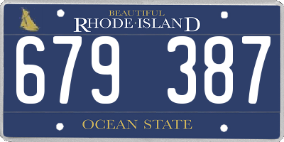 RI license plate 679387